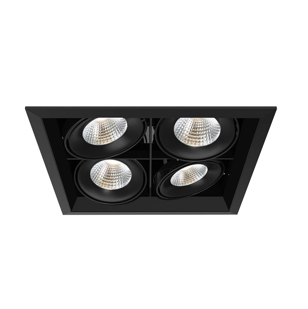 Eurofase  Multiple 26w 4 Lights Square Trim 20 Degree Gimbal 3500k Black/black