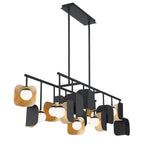 Eurofase 49038-019 Gold Black Mix Cornice, Chandelier, 14-light, 60'', Gold-black Mix, White Glass Image 7
