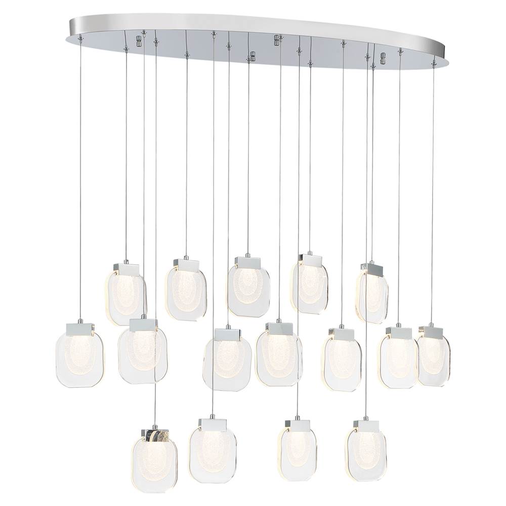 Eurofase 37194-027 Chrome Paget, Chandelier, 16-light, 44'', Chrome, Clear Glass Image 1