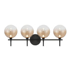 Eurofase Iissa, Vanity, 4lt, Matte Black, Amber Glass