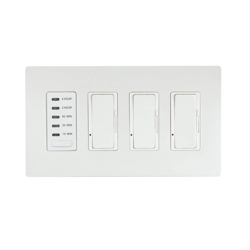 Eurofase EFSWTD3 White Eurofase Efswtd3 Three Dimmers And One Timer With White Screwless Plate And Box Image 1
