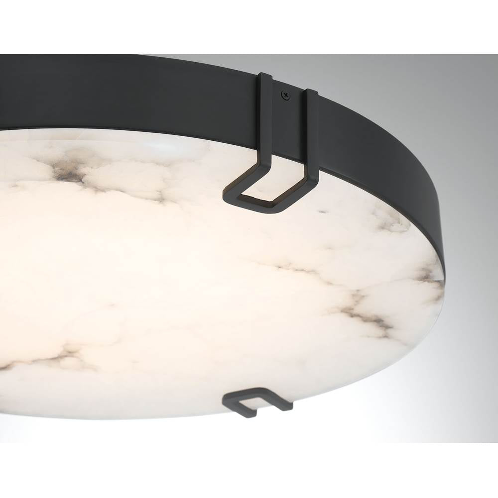 Eurofase Noga, Flush Mount , 22'', Matte Black, Alabaster