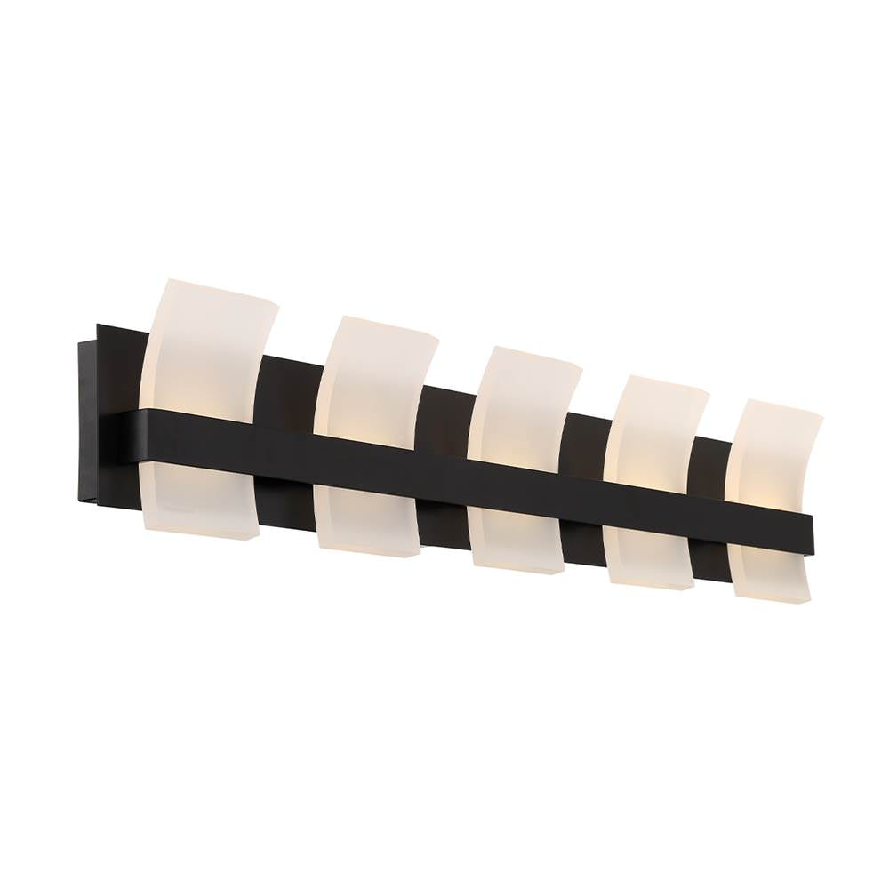 Eurofase 35657-025 Matte Black Cambridge, Vanity, 5lt, 36'', Matte Black, White Acrylic Image 6