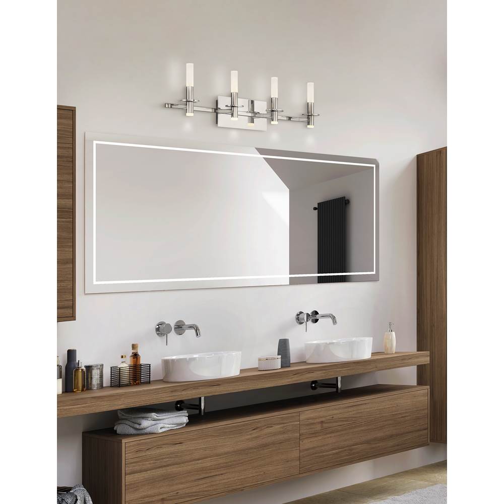 Eurofase 45235-023 Polished Nickel Torna, Vanity, 4lt, 36'', Polished Nickel, White Acrylic Image 8