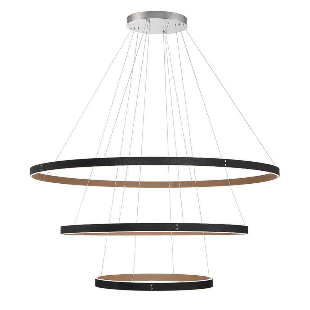 Eurofase 43900-015 Matte Black Verdura, Chandelier, 3-light, 60'', Matte Black, White Acrylic Image 1