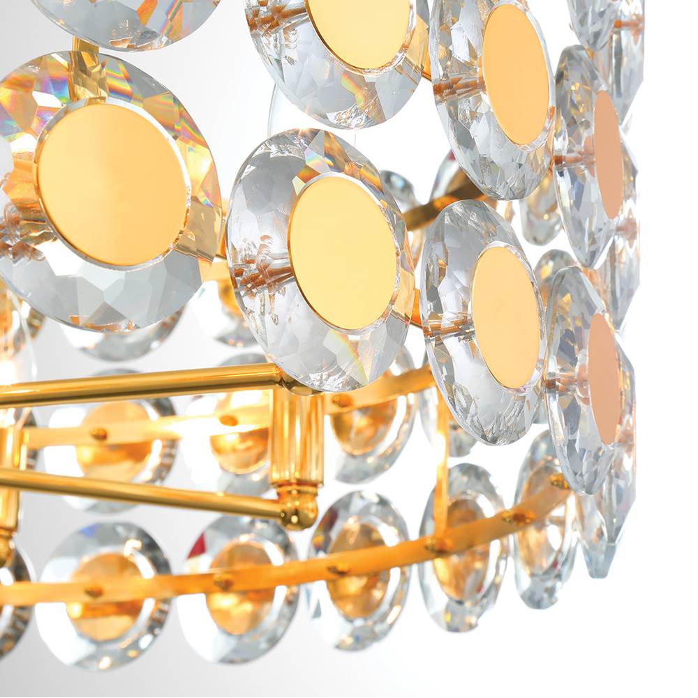Eurofase 44286-025 Gold Perrene, Chandelier, 8-light, 32'', Gold, Clear Glass Image 1
