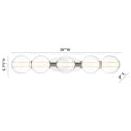 Eurofase 47258-020 Chrome Atomo, Vanity, 5lt, 38'', Chrome, Clear Glass Image 1
