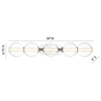 Eurofase 47258-020 Chrome Atomo, Vanity, 5lt, 38'', Chrome, Clear Glass Image 1