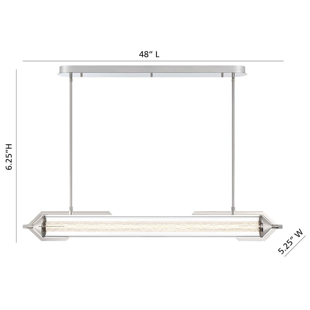 Eurofase 45715-013 Polished Nickel Espada, Chandelier, 48'', Polished Nickel, Clear Glass Image 2