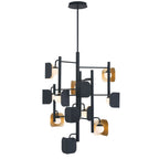 Eurofase 49228-014 Gold Black Mix Cornice, Chandelier, 12-light, 42'', Gold-black Mix, White Glass Image 8
