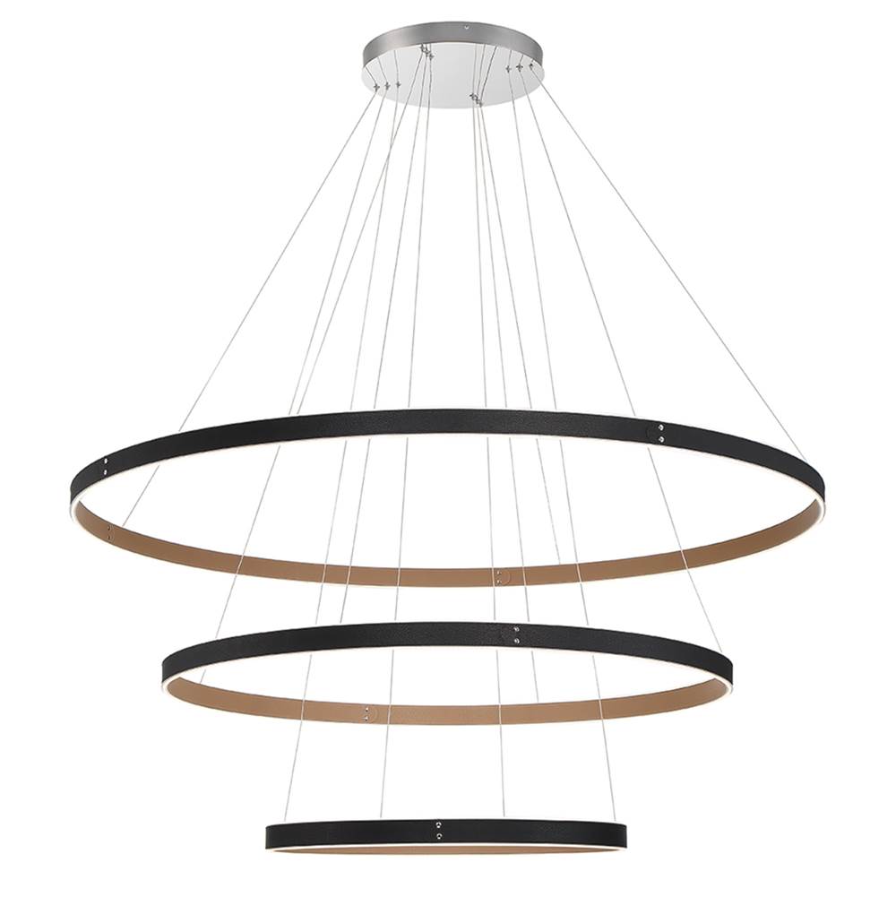 Eurofase 43900-015 Matte Black Verdura, Chandelier, 3-light, 60'', Matte Black, White Acrylic Image 5