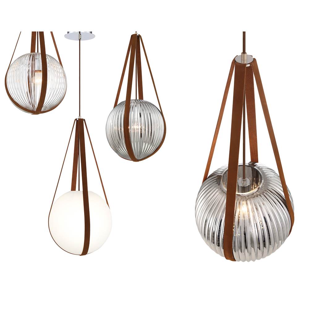 Eurofase Rosemount, Pendant, 12'', Chrome, White Glass