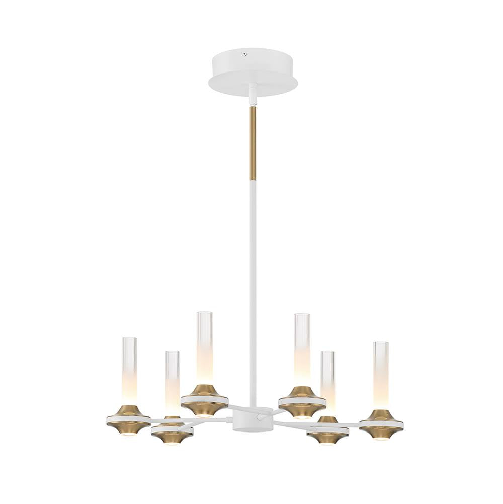 Eurofase Torcia, Chandelier, 6-light, 24'', Matte White, White Acrylic