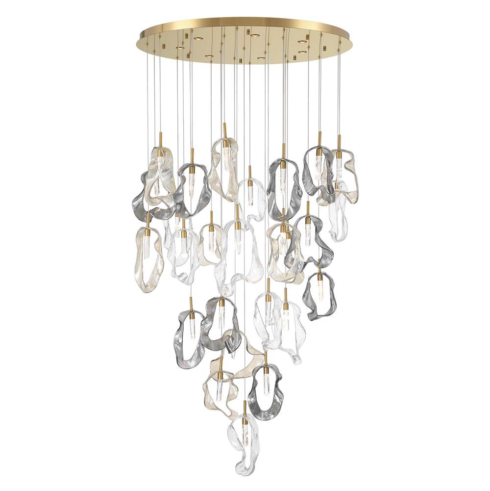 Eurofase 49238-013 Gold Norah, Chandelier, 26-light, 39'', Gold, Mixed Glass Image 4