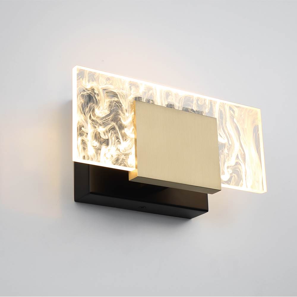 Eurofase 45345-012 Gold Black Mix Kasha, Vanity, 9'', Gold-black Mix, Clear-white Acrylic Image 4