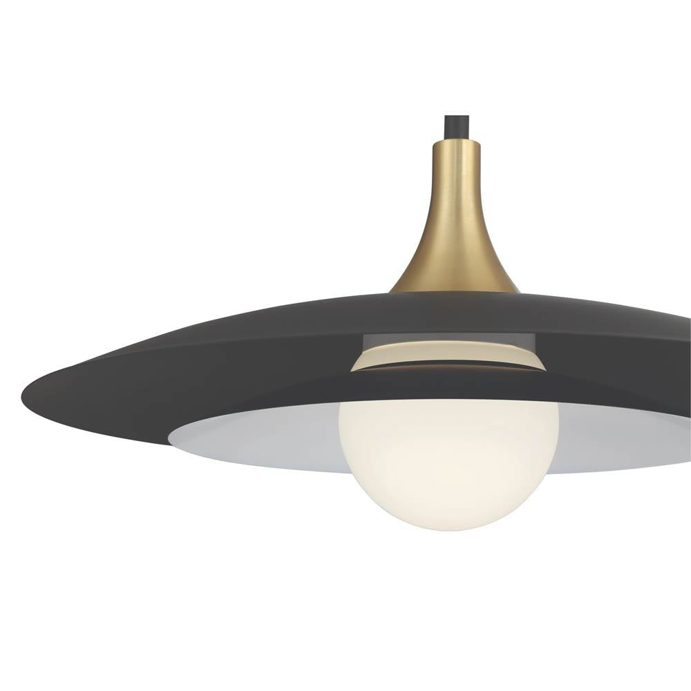Eurofase 46785-046 Matte Black Welsh, Pendant, 30'', Matte Black, White Glass Image 5
