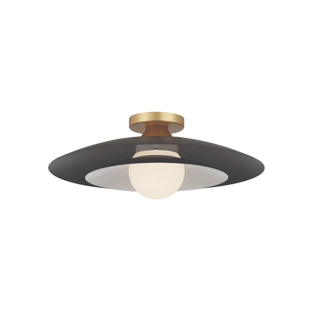Eurofase 46815-040 Matte Black Welsh, Flush Mount, 18'', Matte Black, White Glass Image 1