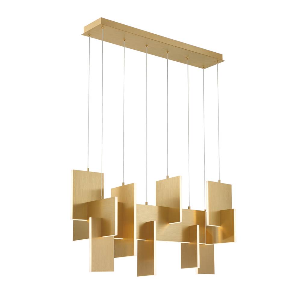 Eurofase 38044-014 Brushed Gold Coburg, Chandelier , 3-light, 42'', Brushed Gold Image 1