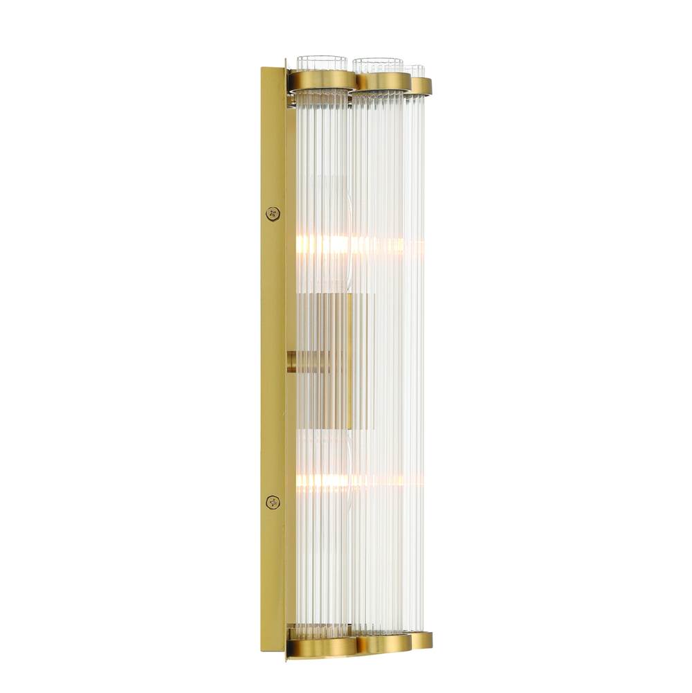 Eurofase 47241-015 Gold Glasbury, Wall Sconce, 14'', Gold, Ribbed Glass Image 5