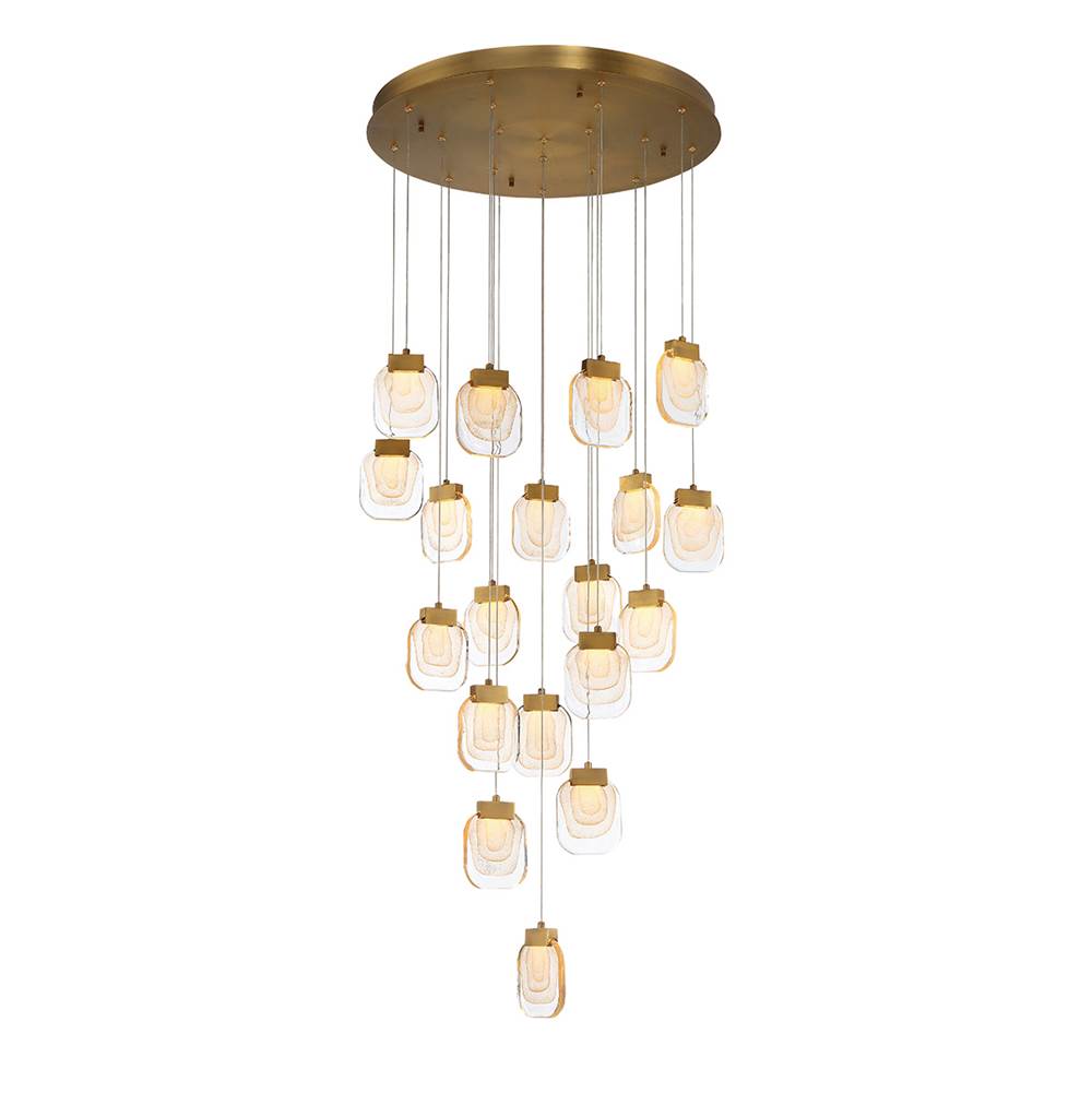 Eurofase 37192-013 Matte Gold Paget, Chandelier, 19-light, 29'', Matte Gold, Clear Glass Image 5