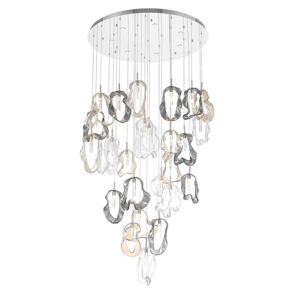 Eurofase 49238-020 Polished Nickel Norah, Chandelier, 26-light, 39'', Polished Nickel, Mixed Glass Image 8