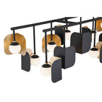 Eurofase 49038-019 Gold Black Mix Cornice, Chandelier, 14-light, 60'', Gold-black Mix, White Glass Image 2