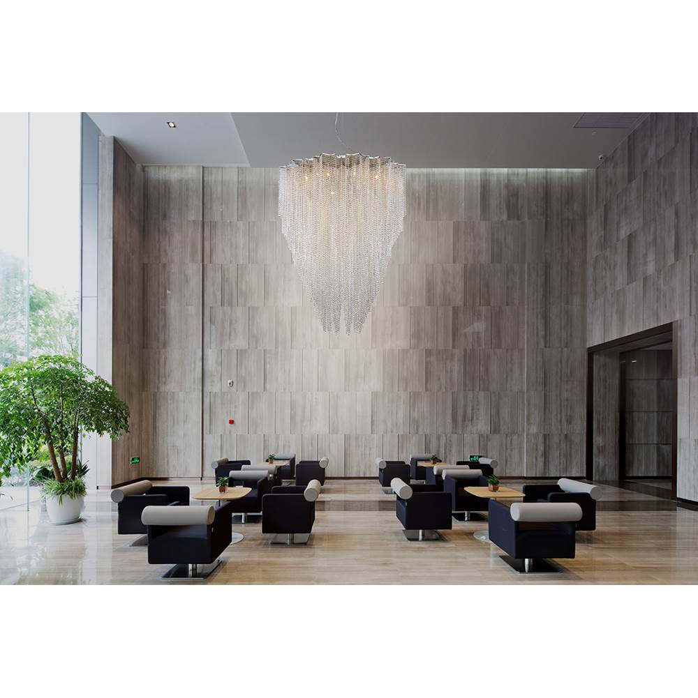 Eurofase 29052-011 Chrome Cohen, Chandelier, 24-light, 67'', Chrome, Mixed Glass Image 1