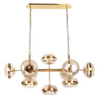 Eurofase 37089-016 Antique Brass Nottingham, Chandelier, 10-light, 54'', Antique Brass, Amber Glass Image 3