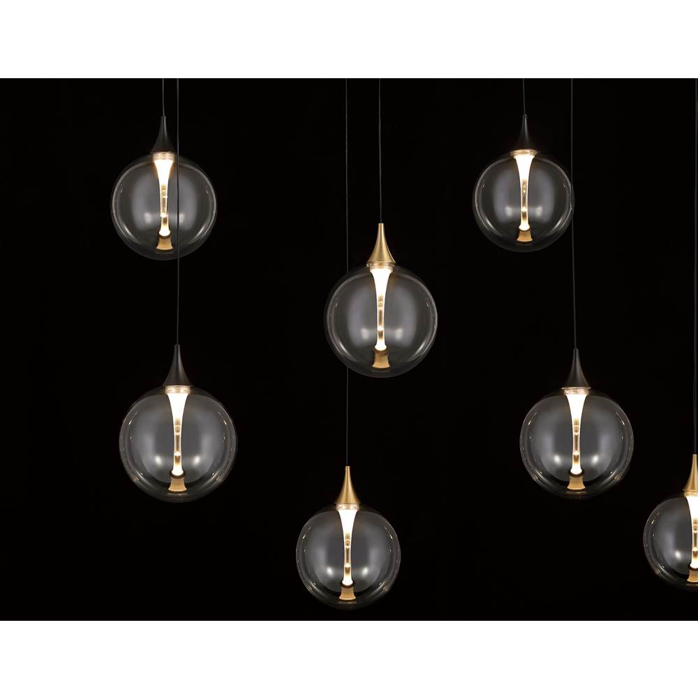 Eurofase 48940-016 Gold Black Mix Iissa, Chandelier, 14-light, 72'', Gold-black Mix, Clear Glass Image 3