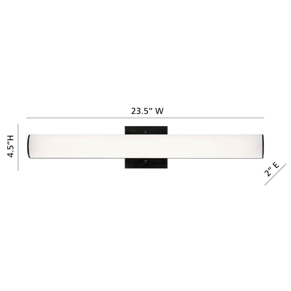Eurofase 37080-020 Matte Black Springfield, Vanity, 24'', Matte Black, White Acrylic Image 1