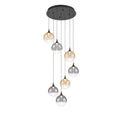 Eurofase 48929-044 Matte Black Iissa, Chandelier, 7-light, 21'', Matte Black, Mixed Glass Image 1