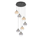 Eurofase 48929-044 Matte Black Iissa, Chandelier, 7-light, 21'', Matte Black, Mixed Glass Image 1