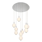 Eurofase Palmas, Chandelier, 7-light, 30'', Polished Nickel, White Glass