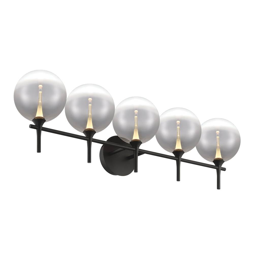 Eurofase Iissa, Vanity, 5lt, Matte Black, Smoked Glass