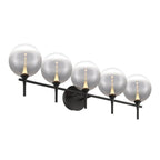 Eurofase Iissa, Vanity, 5lt, Matte Black, Smoked Glass