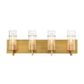 Eurofase 34135-047 Gold Pista, Vanity, 4lt, 26'', Gold, Clear Glass Image 1