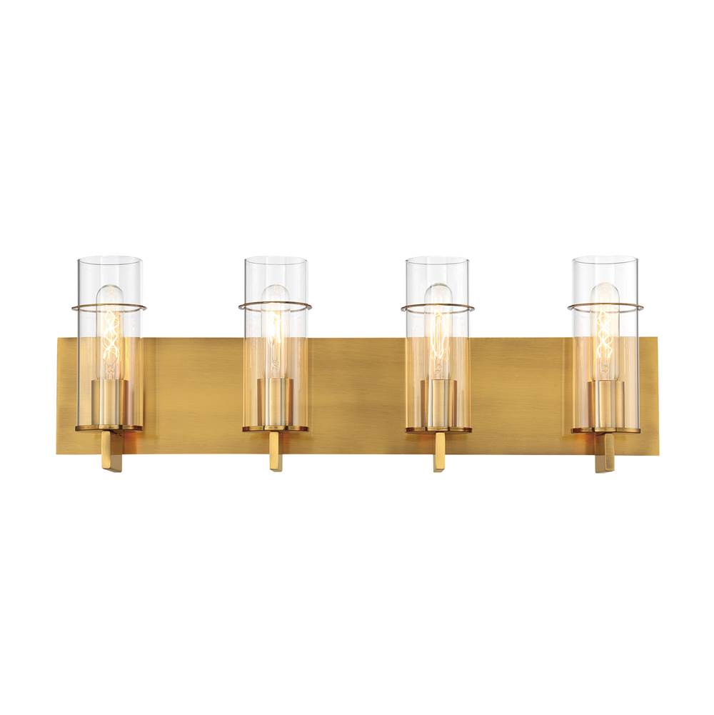 Eurofase 34135-047 Gold Pista, Vanity, 4lt, 26'', Gold, Clear Glass Image 1