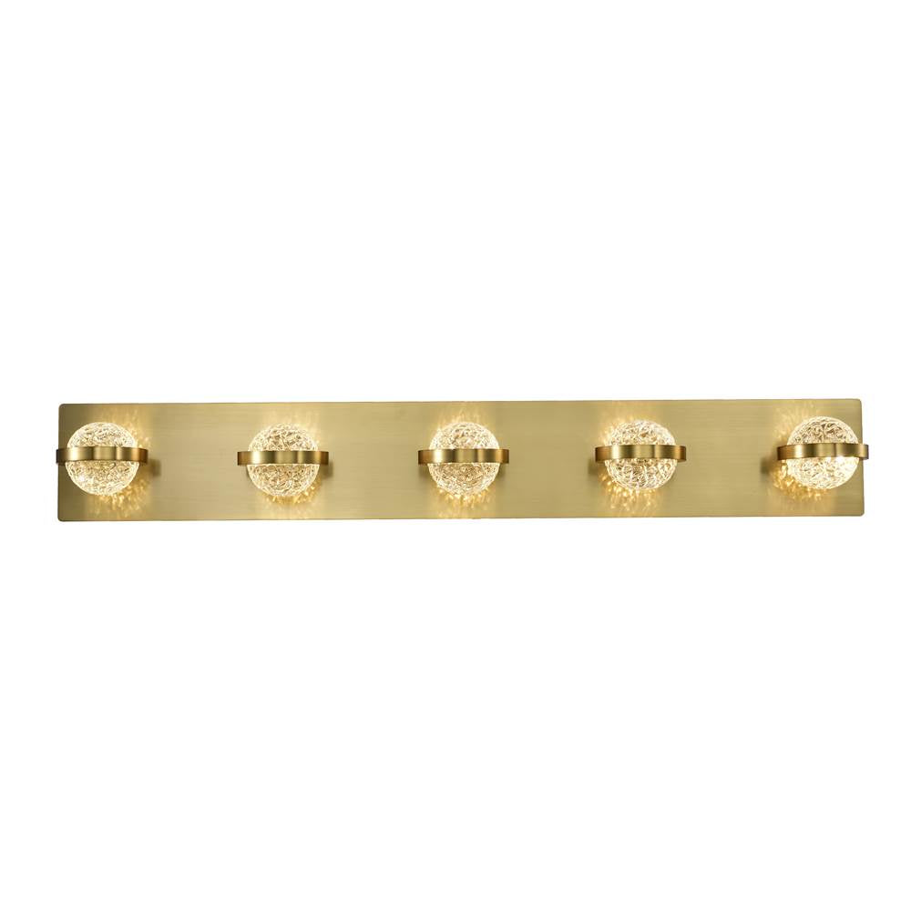 Eurofase 37071-028 Gold Ryder, Vanity, 5lt, 33'', Gold, Clear Glass Image 1