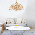 Eurofase 29060-016 Gold Campobasso, Chandelier, 11-light, 33'', Gold, Mixed Glass Image 1
