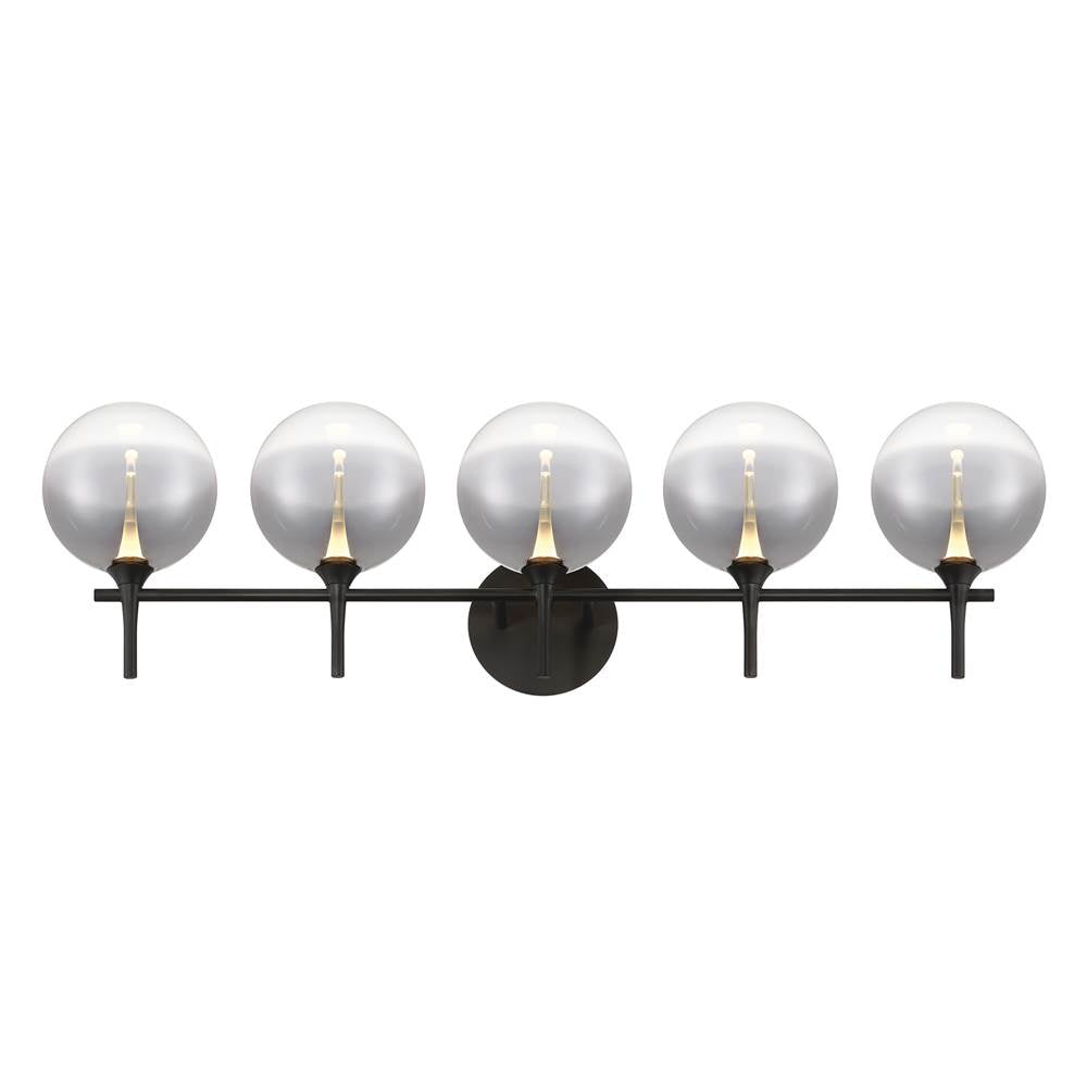 Eurofase 48921-022 Matte Black Iissa, Vanity, 5lt, Matte Black, Smoked Glass Image 4