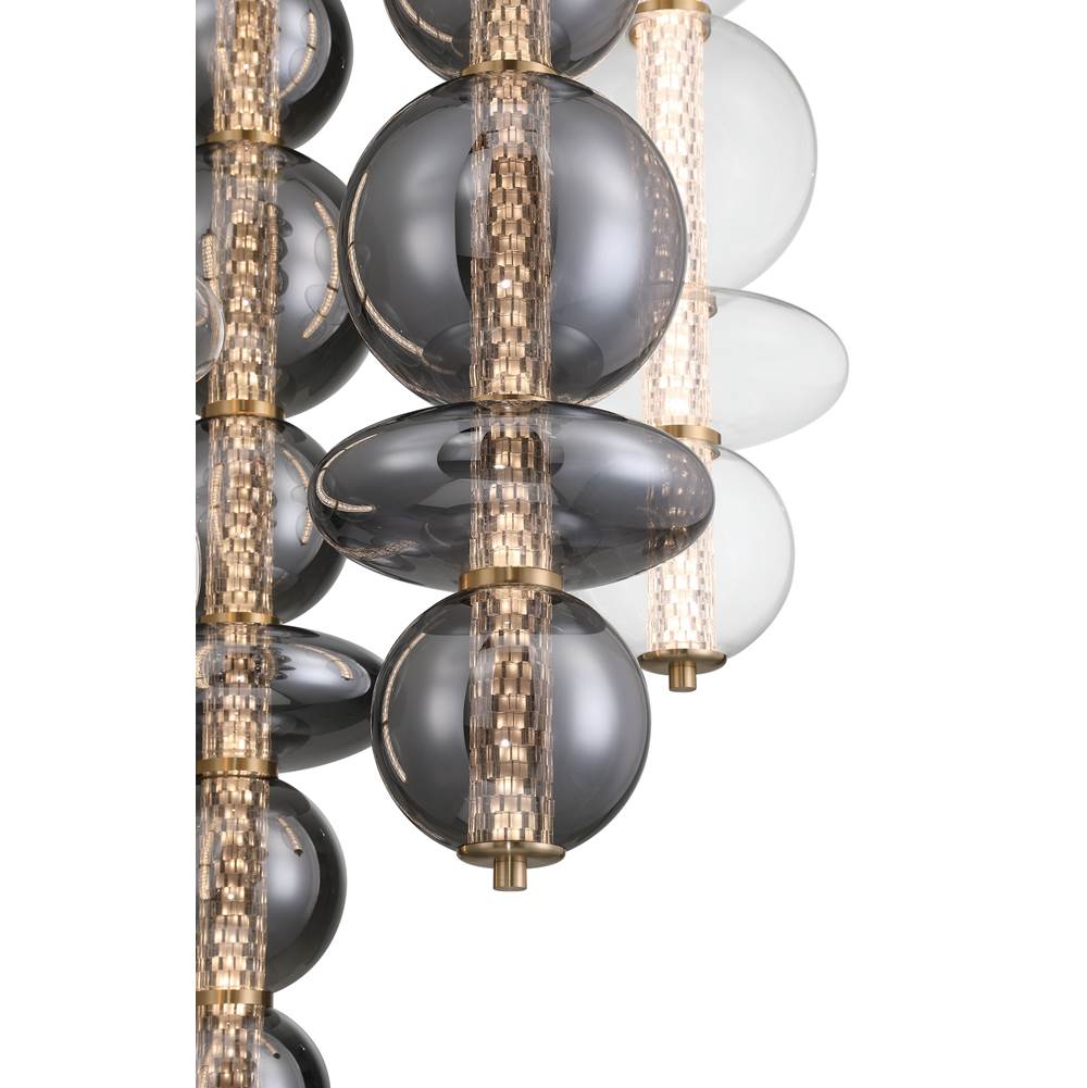 Eurofase Atomo, Chandelier, 4-light, 50'', Gold, Mixed Glass