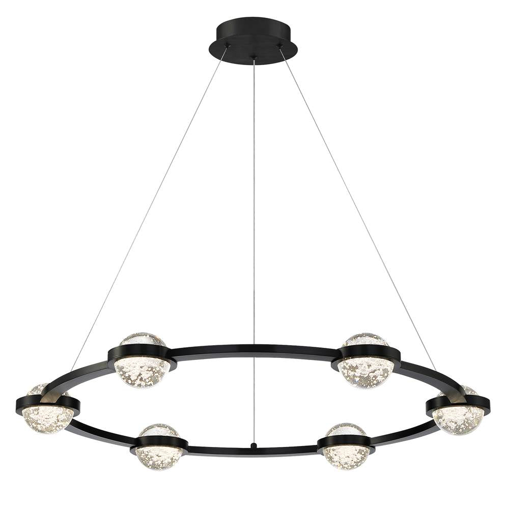 Eurofase 39308-016 Matte Black Circolo, Chandelier, 6-light, 36'', Matte Black, Clear Glass Image 2