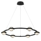 Eurofase 39308-016 Matte Black Circolo, Chandelier, 6-light, 36'', Matte Black, Clear Glass Image 2