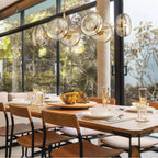 Eurofase 38130-014 Antique Brass Nottingham, Chandelier, 6-light, 43'', Antique Brass, Amber Glass Image 5