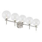 Eurofase 48920-018 Satin Nickel Iissa, Vanity, 5lt, Satin Nickel, Clear Glass Image 1