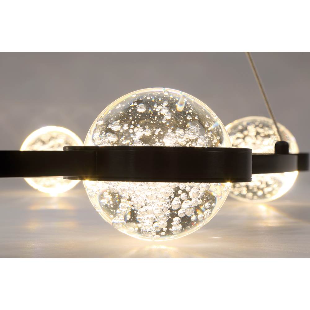Eurofase 39308-016 Matte Black Circolo, Chandelier, 6-light, 36'', Matte Black, Clear Glass Image 6