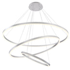 Eurofase 31474-016 Brushed Silver Spunto, Chandelier, 3-light, 61'', Brushed Silver, White Glass Image 3