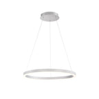 Eurofase 31471-015 Brushed Silver Spunto, Chandelier, 28'', Brushed Silver, White Glass Image 1
