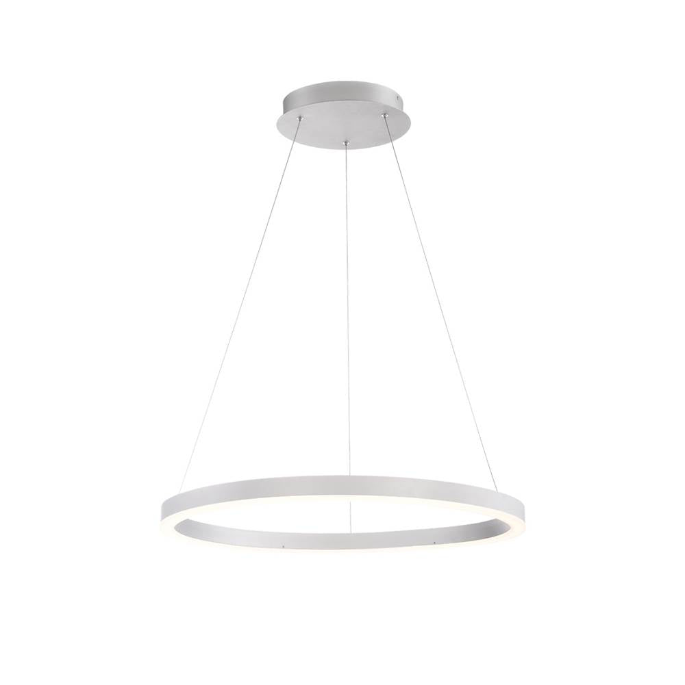 Eurofase 31471-015 Brushed Silver Spunto, Chandelier, 28'', Brushed Silver, White Glass Image 1