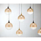 Eurofase 48940-030 Gold Black Mix Iissa, Chandelier, 14-light, 72'', Gold-black Mix, Amber Glass Image 4